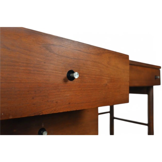 60s Mid-Century Walnut Writing Desk by Stanley For Sale In New York - Image 6 of 9