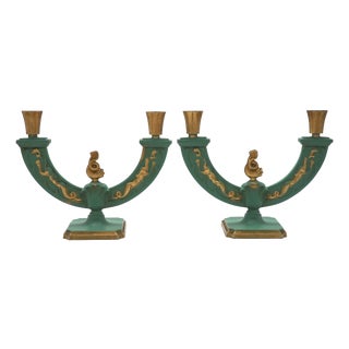 Swedish Art Deco Candleholders by Stjärnmetall, 1930s, Set of 2 For Sale