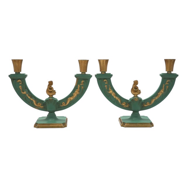 Swedish Art Deco Candleholders by Stjärnmetall, 1930s, Set of 2 For Sale