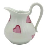 Mid 20th Century D. Porthault Paris Limoges Porcelain Coeurs Pink Hearts Creamer For Sale