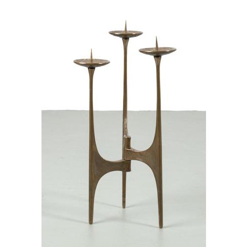 Large Bronze Candleholder, 1960s For Sale - Image 9 of 9