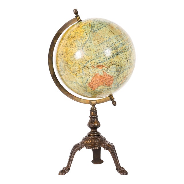 Antique French Terrestrial Globe by Lebegue & Cie, 1880 For Sale
