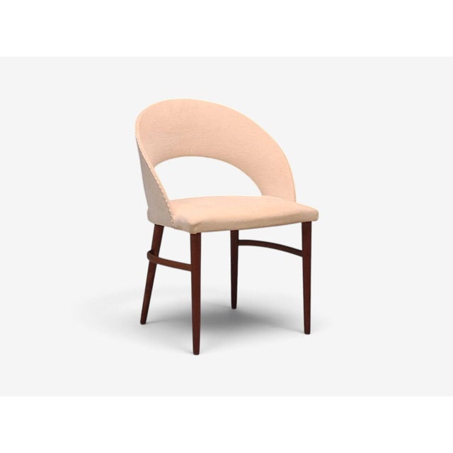 Mid-Century Modern Bertil Fridhagen, Swedish Modern, Vanity Chair, Wood, Upholstery, Sweden, 1960s For Sale - Image 3 of 12