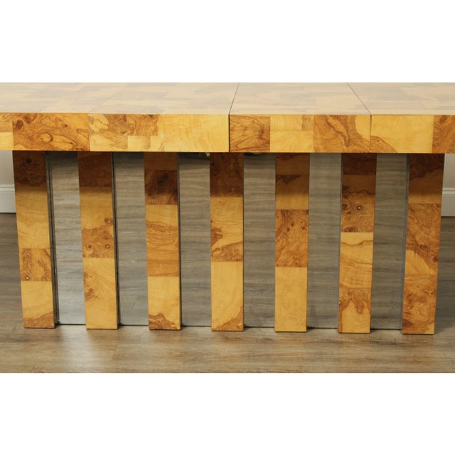 Paul Evans Burlwood & Chrome Cityscape Dining Table For Sale - Image 11 of 13