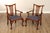 High Quality Vintage Pair of Mahogany Armchairs with Carved Paw Feet and Slatted Backrests