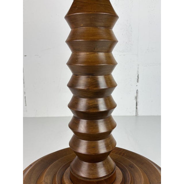 Modern Mid-Century Brutalist French Wood Turned Winepress Side Table in the Style of Charles Dudouyt, 1950s For Sale - Image 3 of 13