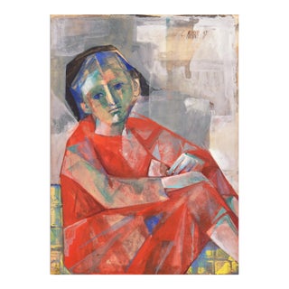 'Girl in Red' by Carlo Maria Mariani, 1959, Guggenheim, Los Angeles County Museum of Art, Rome, Academy of Fine Arts, Venice Biennale For Sale