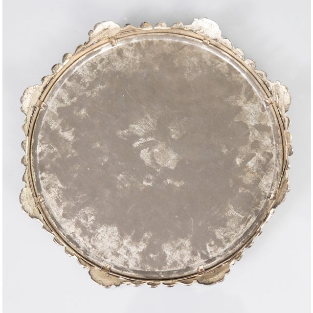 Antique Silver Plate Floral Mirror Plateau Tray For Sale In Houston - Image 6 of 7