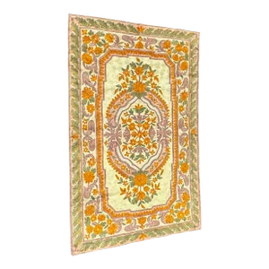 Embroidered Chain-Stitched Silk Wall Hanging