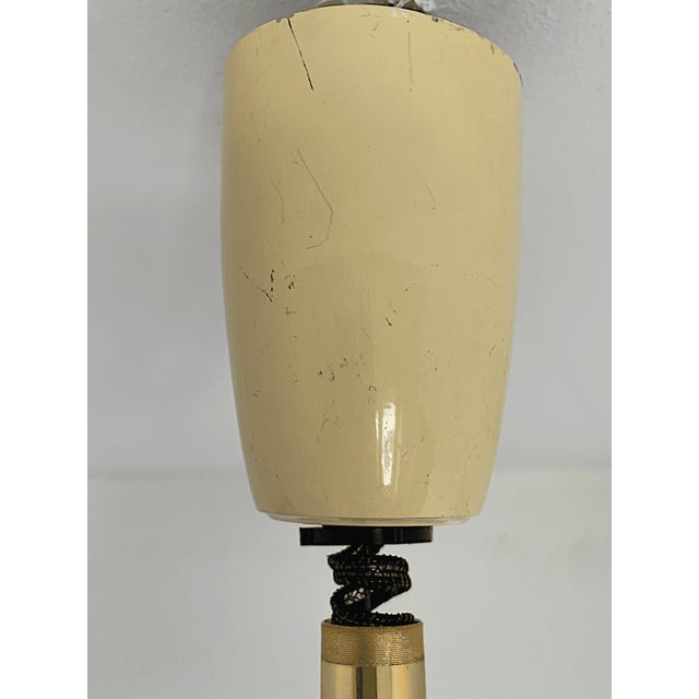 Mid-Century Modern Retractable Metal and Pressed Glass Pull Down Pendant Lamp, 1960s For Sale - Image 14 of 16