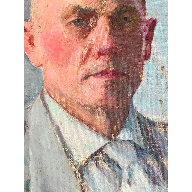 1960s Oil Portrait Painting, Socialist Realism Art, Ukrainian Artist 45-33 For Sale - Image 4 of 6