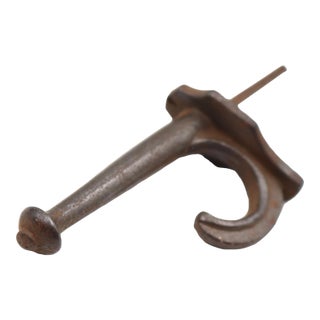 Antique Tack End Cast Iron Wall Hook For Sale