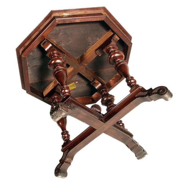 Late 19th Century 19th Century Venetian Renaissance Octagonal Table in Walnut by Testolini Freres for Testolini & Salviati, 1890s For Sale - Image 5 of 8