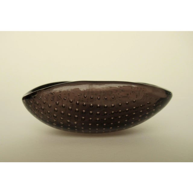 Flavio Poli C1950's Italian Hand-Blown Flavio Poli Murano Smoke Coffee Ring, orJewelry Bowl With Bullicante Bubbles For Sale - Image 4 of 13