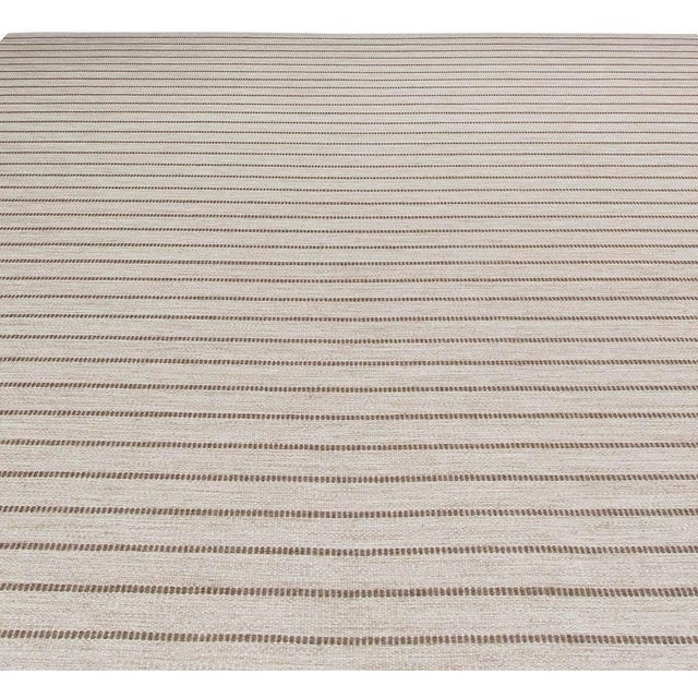 Modern Striped Flat-Weave Wool Rug by Doris Leslie Blau For Sale - Image 4 of 8