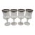 Vintage Krosno Gold and Silver Banded Water Goblets - Set of 4 For Sale