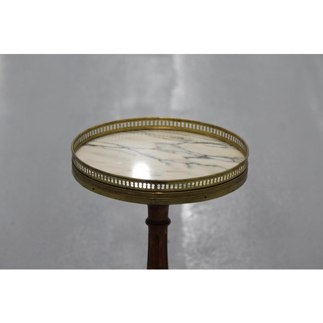 Small Round Side Table with White Marble Top For Sale - Image 6 of 12