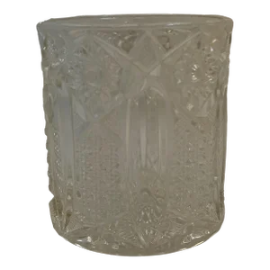 Vintage Late 20th Century Embossed Glass Jar