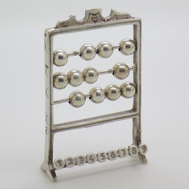 1970s Vintage Italian Handmade Silver Abacus Figurine, 1970s For Sale - Image 5 of 11