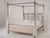 Tuscan style queen canopy bed. The bed has an upholstered inset on F.B. The bed has a unique finish and look. Finish is an...