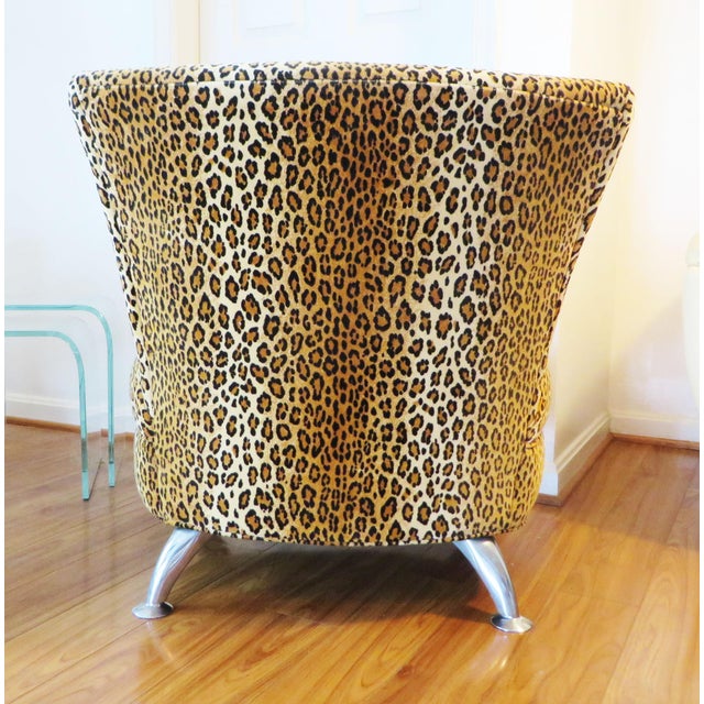 2000s Animal Print Upholstered Designer Accent Lounge Chair by Carter ...