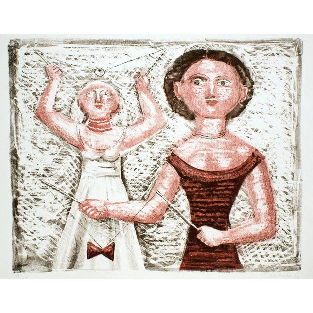 Il Gioco del Rocchetto - Original Lithograph by M. Campigli - 1952 1952 For Sale - Image 4 of 4