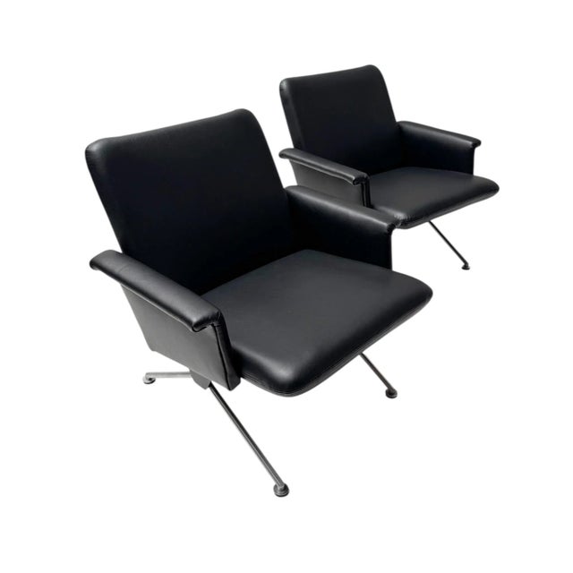 Gispen Mid-Century Modern No. 1432 Lounge Chairs by Andre Cordemeijer for Gispen, 1961, Set of 2 For Sale - Image 4 of 14