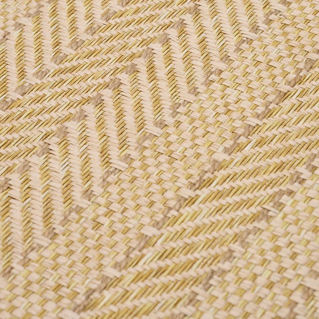 Schumacher SAMPLE - Schumacher Zig Zag Paperweave Wallpaper In Sesame For Sale - Image 4 of 5