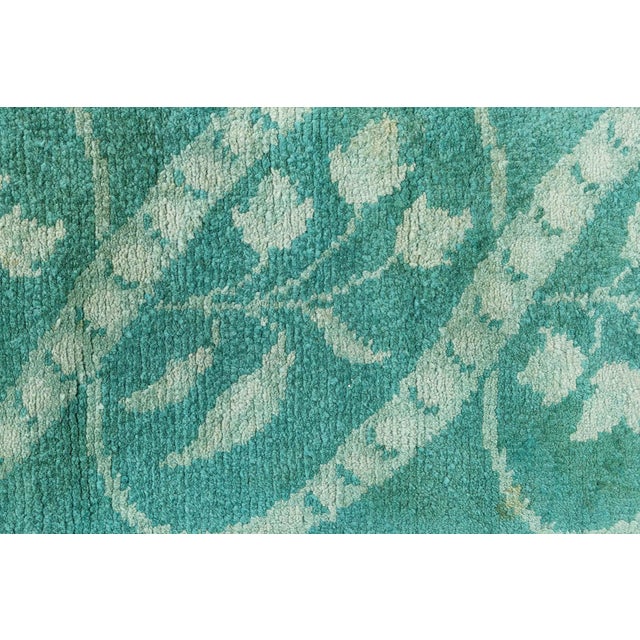 Teal Doris Leslie Blau 1940s Vintage European Rug with Neoclassical Motifs For Sale - Image 8 of 9