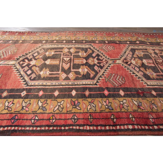 Red Vintage Persian Hamadan Wool Rug For Sale In New York - Image 6 of 7
