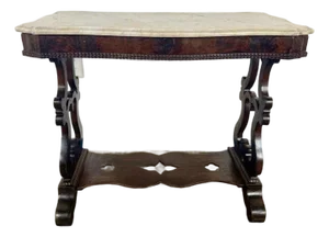 19th Century American Renaissance Revival Marble-Top Side Table