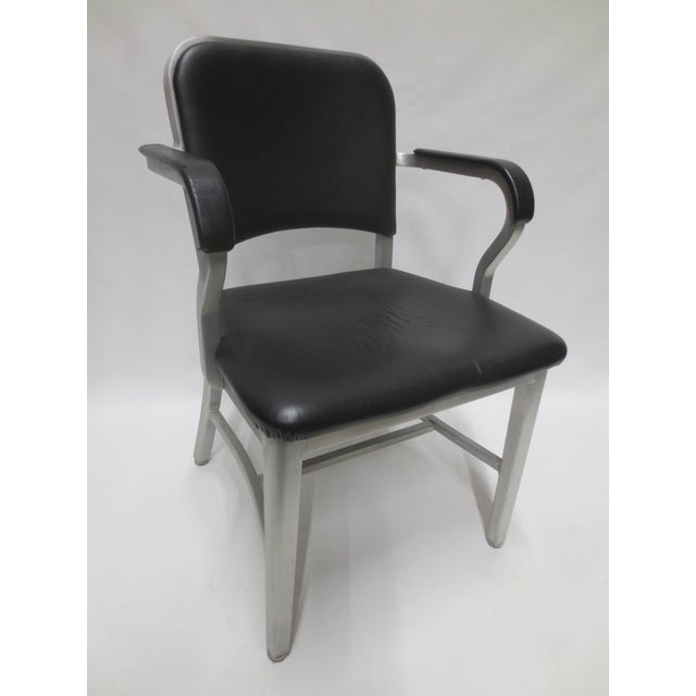 Animal Skin Emeco Navy Armchair in Black Leather For Sale - Image 7 of 9