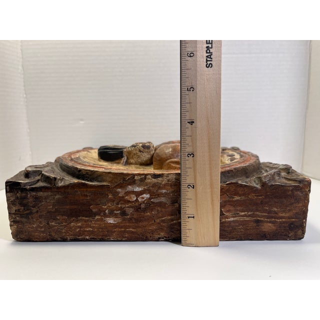 Vintage Verboan Hand Carved Wooden Zodiac Sagittarius Relief Wall Plaque For Sale In Los Angeles - Image 6 of 7