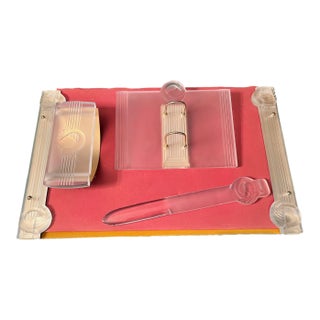 Lalique Crystal Swan Josephine Cigne Desk, Paper Knife, Calendar and Mat Set, Vintage For Sale