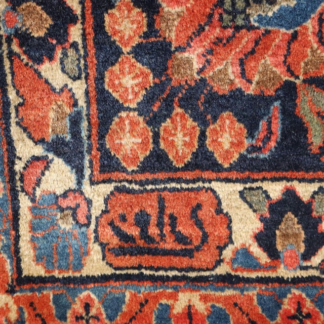 Brown Antique Middle Eastern Saruk Rug in Cotton For Sale - Image 8 of 14