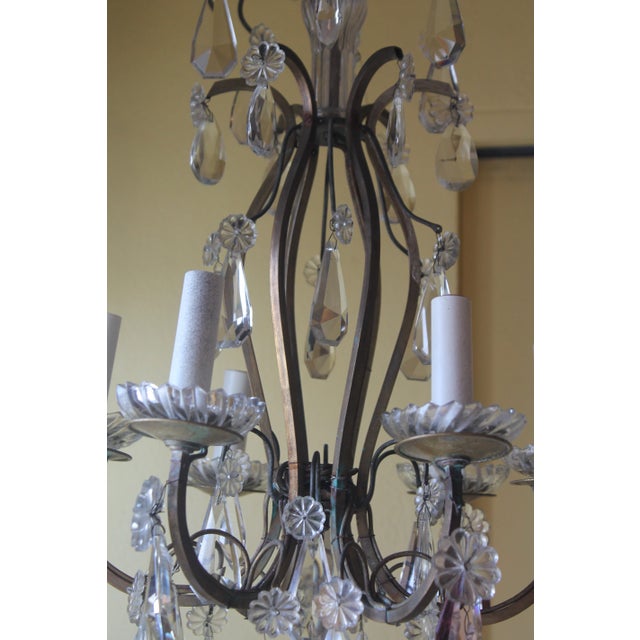 1900-1910 French Louis XV Style Cut Crystal/ Bronze Cage Chandelier in the Style of Baccarat For Sale - Image 12 of 13