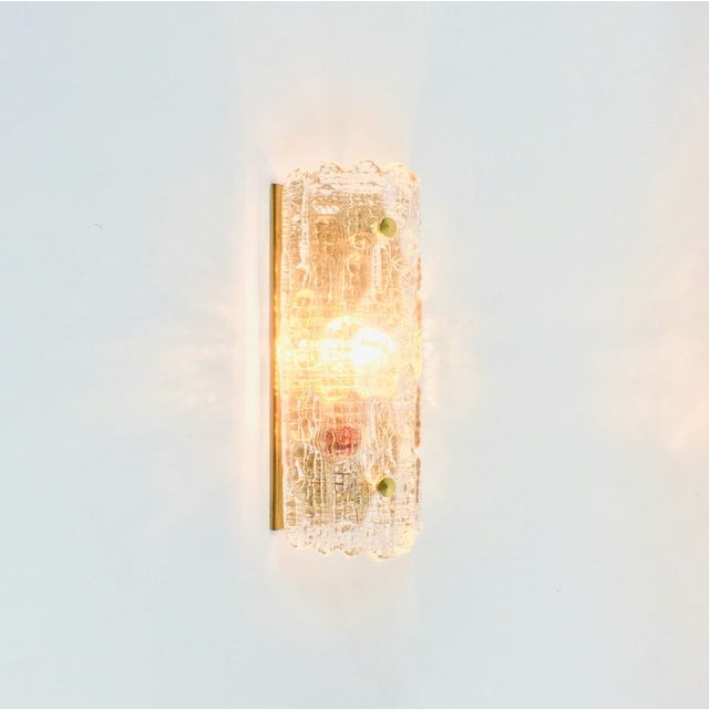 1960s 1960s Mid-Century Modern Scandinavian Glass and Brass Sconce by Carl Fagerlund for Orrefors, Sweden For Sale - Image 5 of 11