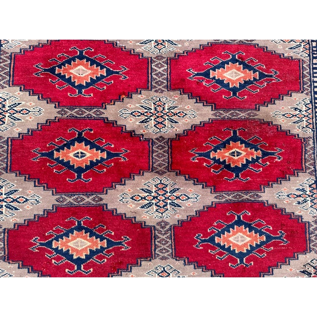 Tribal Hand Knotted Vintage Pakistani Tribal Rug For Sale - Image 3 of 8