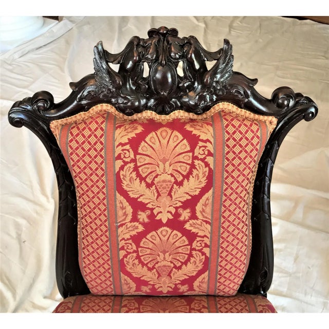Wood 1800s Napoleon III French Empire Slipper Chair For Sale - Image 7 of 11