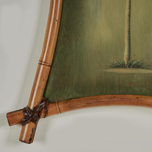 Wood Pair of Vintage Palm Tree Paintings in Bamboo Frames For Sale - Image 7 of 17