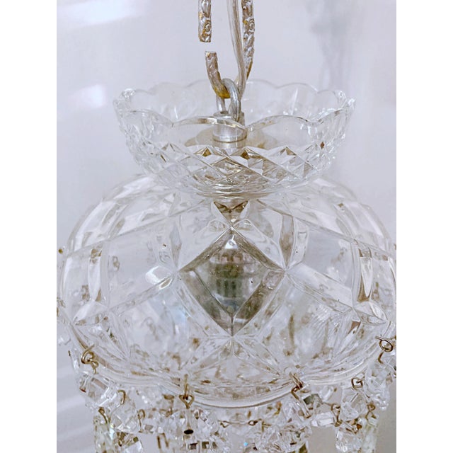 1950s 1950s Parachute Chandelier With Hand Cut Glass Dish For Sale - Image 5 of 6