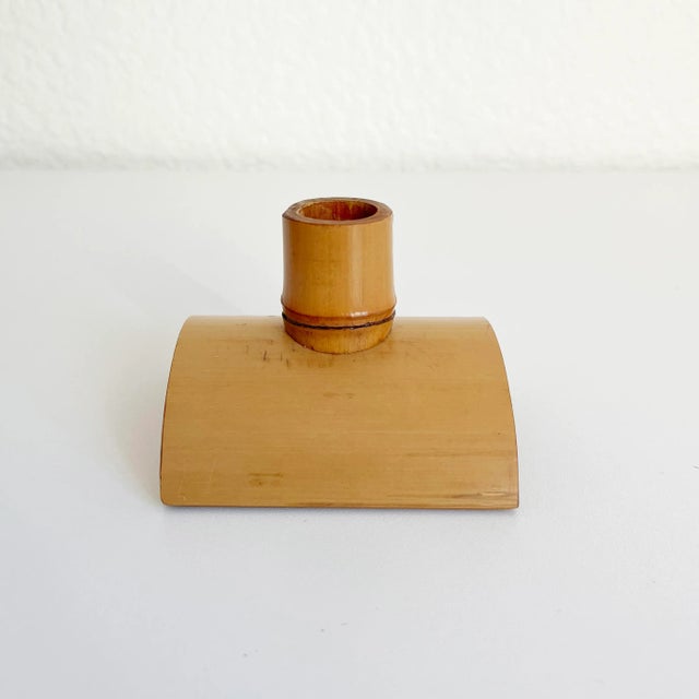 Mid 20th Century Mid-Century Paul Frankl Style Bamboo Candle Holders- Set of 4 For Sale - Image 5 of 9