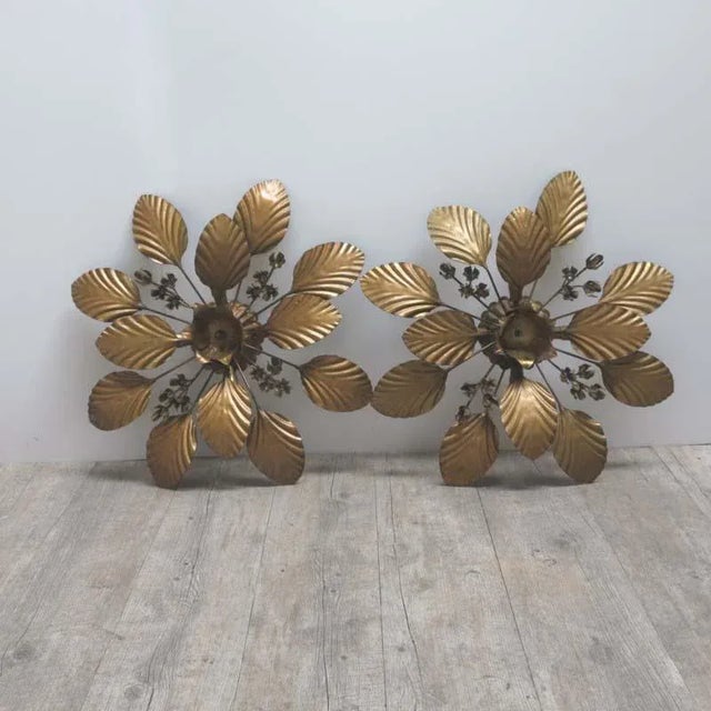 Vintage Bronzed Sconces, 1950s, Set of 2 For Sale - Image 13 of 16