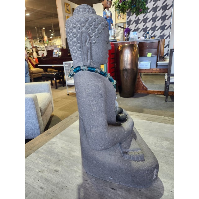 Late 20th Century Indonesian Style Lava-Stone Buddha Statue For Sale - Image 4 of 6