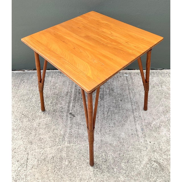 Vintage Wood and Rattan Game Table For Sale - Image 12 of 18