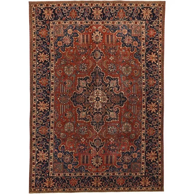 1940s Old Persian Tabriz Area Rug 8’5″ X 12’0″ For Sale - Image 13 of 13