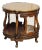 Vintage French Carved Wood Metal Grids Side Table For Sale