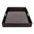 Artifacts Rattan Square Serving Ottoman Trays with Glass Insert in Black, Medium For Sale