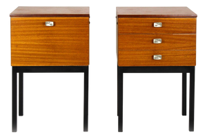 Mid-Century Modern Czechoslovakian Mahogany Nightstands by Up Závody, 1970s, Set of 2