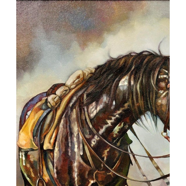 Elin Sian Blake, Black Bay Horse, WWI, 21st Century, Oil on Canvas For Sale - Image 6 of 18
